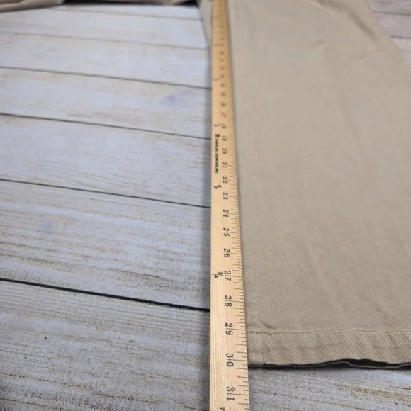 American Eagle Womens Wide Leg Crop Pants Pleated Khaki Stretch Size 14 - Picture 3 of 9